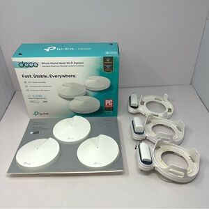 TP-LINK Deco M5 1300 Wireless Router Mesh Home Internet (3 Pack) W/ Wall Mounts